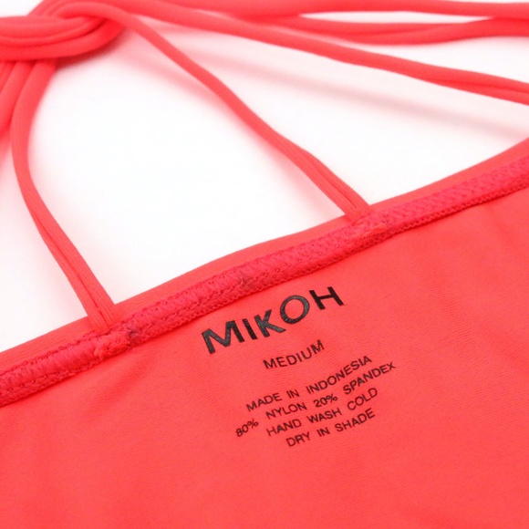 MIKOH Seychelles Neon Coral Bikini NEW! RARE! - Picture 3 of 5